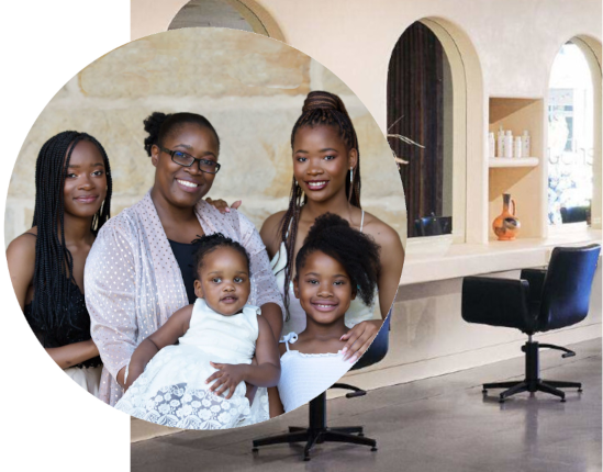 Thulie and her four daughters